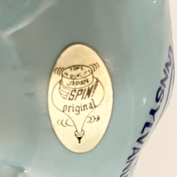 Vintage Blue Cow Creamer Pennsylvania Liberty Bell Delft Japan Spin Original - Picture 16 of 16